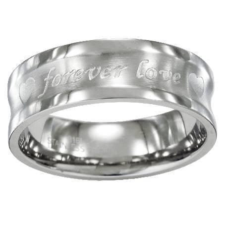 Personalized Stainless Steel True Love Waits Black Ring