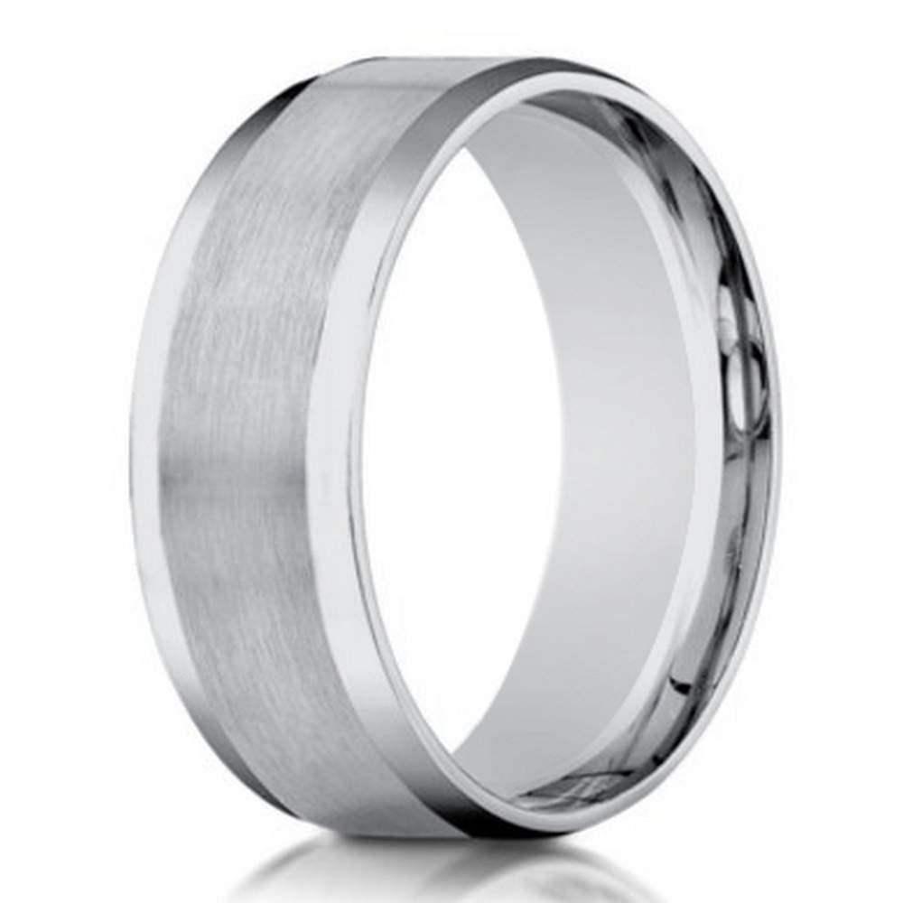 Ultra Thin and Lightweight Wedding Band Set - Brushed Silver - Chromium Alloy - Ultra-Thin offers Black Silicone Ring Included!